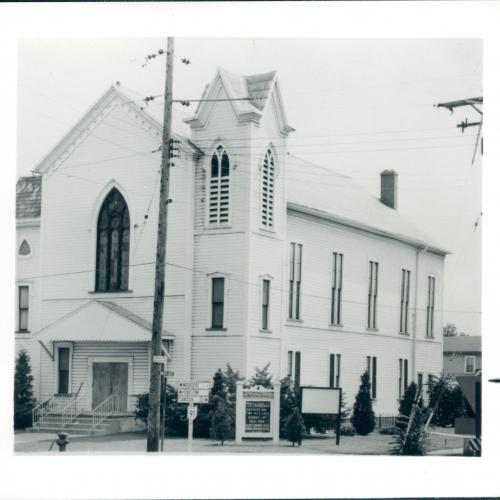 Methodist Church sat on the east side of South Avenue and circle - moved to Munroe Avenue
