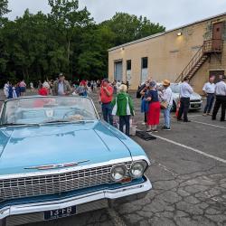 2024 Memorial Day Parade Line Up - Old YWCA Building in background by Ritchie Memorial Shelter House